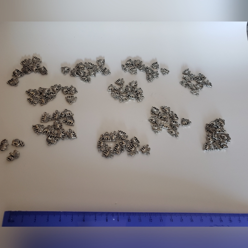 New 100 pc Elephant Charms Collection Jewelry Making Suplies